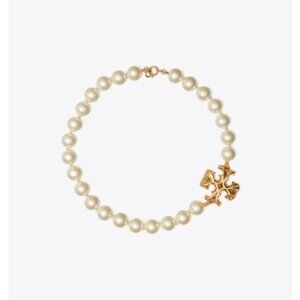 Tory Burch ROXANNE Logo Pearl Necklace